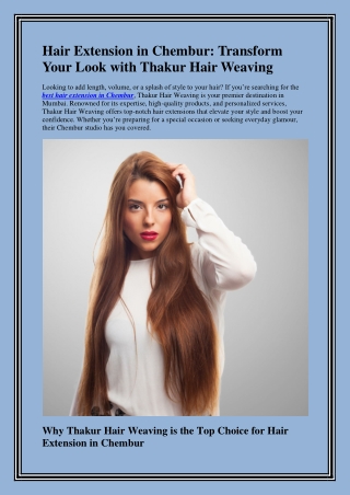 Hair Extension in Chembur