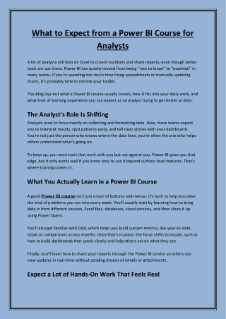 Unlock Data Insights with a Power BI Course