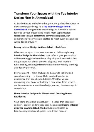 Premium Interior Design Services in Ahmedabad | Studio Ruaan