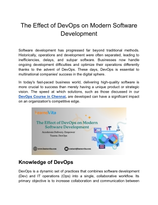 The Effect of DevOps on Modern Software Development