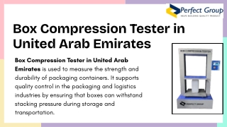 Box Compression Tester in United Arab Emirates