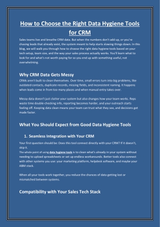 Improve Data Quality with Essential Data Hygiene Tools