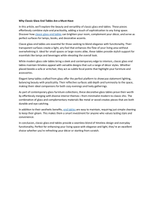 Why Classic Glass End Tables Are a Must - 02