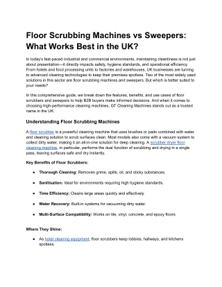 Floor Scrubbing Machines vs Sweepers_ What Works Best in the UK