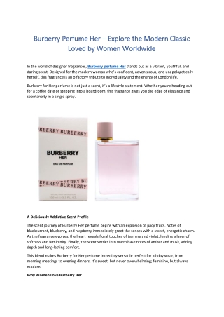 Burberry for Her Perfume