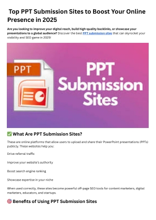 PPT Submission Sites