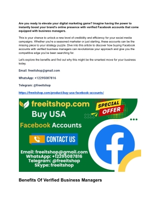 Buy Facebook Accounts with Verified Business Managers for (1)