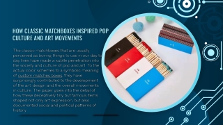 How Classic Matchboxes Inspired Pop Culture and Art Movements