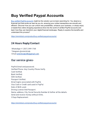 Best 07 Sites To Buy Verified Paypal Accounts