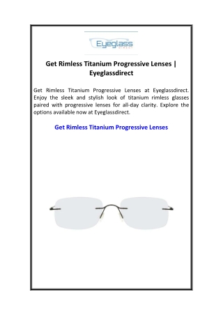 Get Rimless Titanium Progressive Lenses  Eyeglassdirect