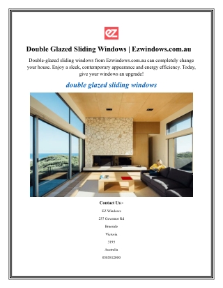 Double Glazed Sliding Windows Ezwindows.com.au