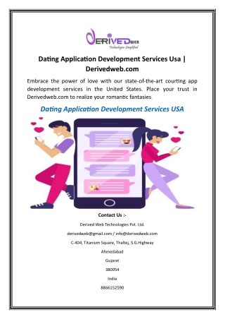 Dating Application Development Services Usa Derivedweb.com.