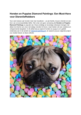Honden en Puppies Diamond Paintings_ Een Must-Have voor Dierenliefhebbers