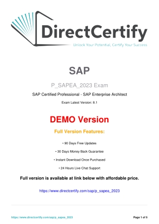 P_SAPEA_2023: SAP Certified Professional – SAP Enterprise Architect Exam