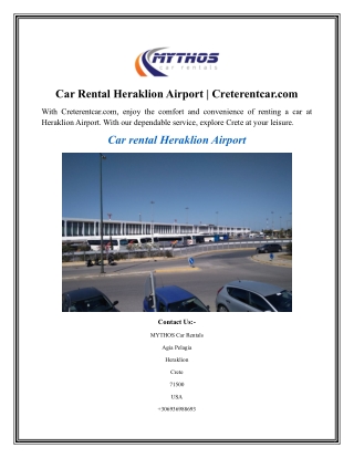 Car Rental Heraklion Airport Creterentcar.com