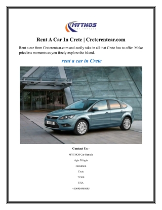 Rent A Car In Crete Creterentcar.com