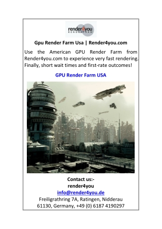 Gpu Render Farm Usa Render4you.com