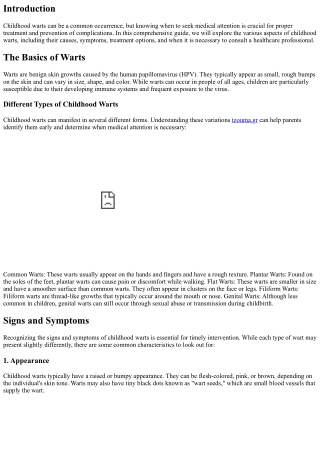 Childhood Warts: When to Seek Medical Attention