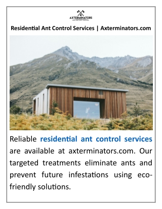 Residential Ant Control Services  Axterminators