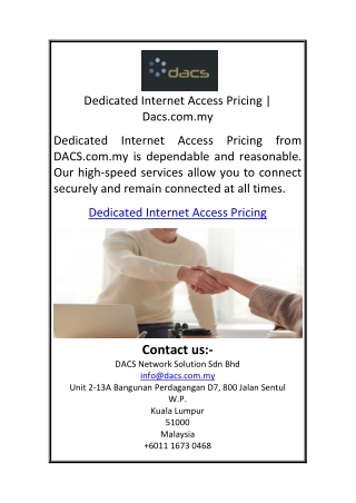 Dedicated Internet Access Pricing Dacs.com.my