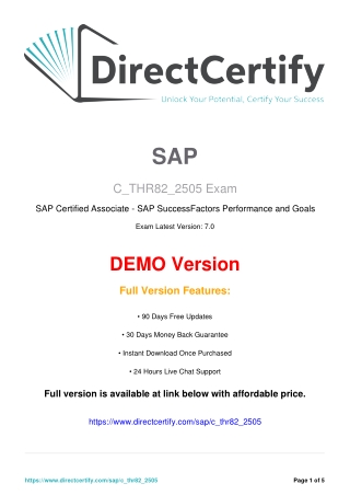 C_THR82_2505 Exam PDF – SAP SuccessFactors Performance & Goals 1H/2025
