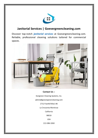 Janitorial Services Goevergreencleaning