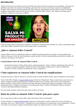 Inicio de sesión en Amazon Seller Central: guía paso a paso