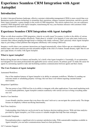 Experience Seamless CRM Integration with Agent Autopilot