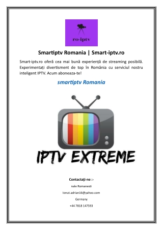 Smartiptv Romania Smart-iptv.ro.