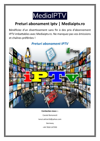Preturi abonament Iptv Mediaiptv.ro.