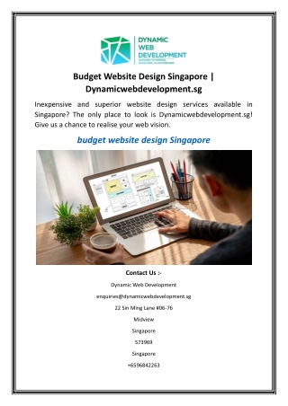 Budget Website Design Singapore Dynamicwebdevelopment.sg.