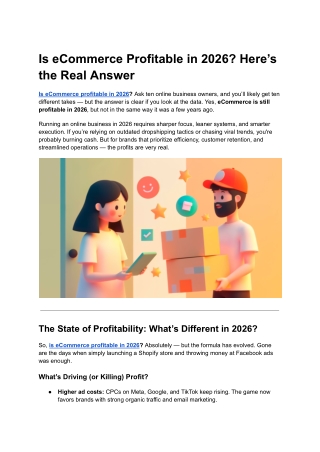 Is eCommerce Profitable in 2026 - Here’s the Real Answer