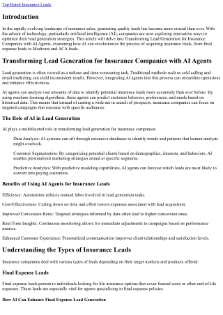 Transforming Lead Generation for Insurance Companies with AI Agents