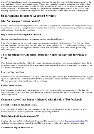 The Importance of Choosing Insurance-Approved Services for Peace of Mind