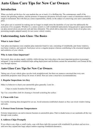 A Look Into the Future: What Will the auto glass installation Boone NC Industry