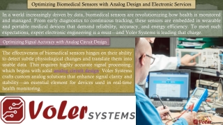 Optimizing Biomedical Sensors with Analog Design and Electronic Services