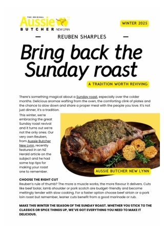 Aussie Butcher Bring back the Sunday roast
