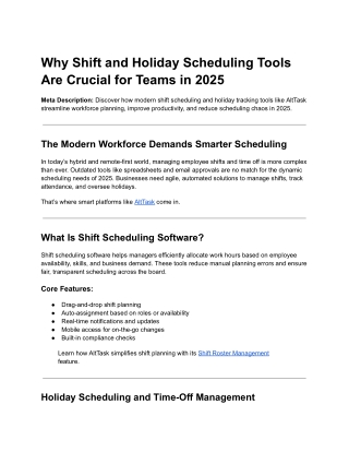 Why Shift and Holiday Scheduling Tools Are Crucial for Teams in 2025
