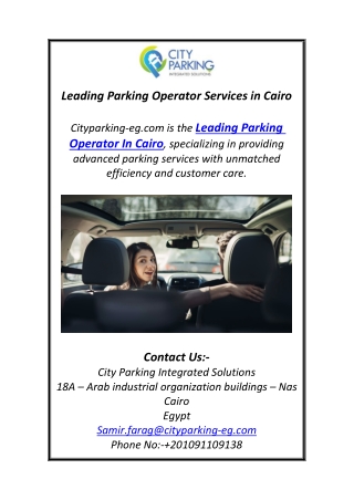 Leading Parking Operator Services in Cairo