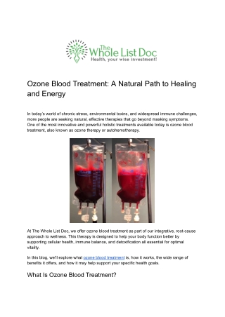 Ozone Blood Treatment_ A Natural Path to Healing and Energy