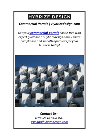 Commercial Permit | Hybrizedesign.com
