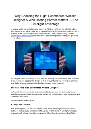 Professional Ecommerce Web Design Services