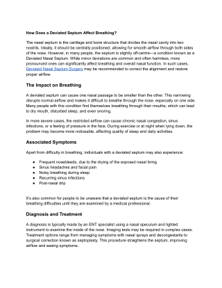 How Does a Deviated Septum Affect Breathing