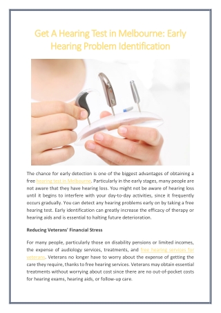 Get A Hearing Test in Melbourne Early Hearing Problem Identification