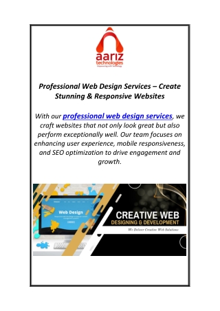 Professional Web Design Services – Create Stunning & Responsive Websites