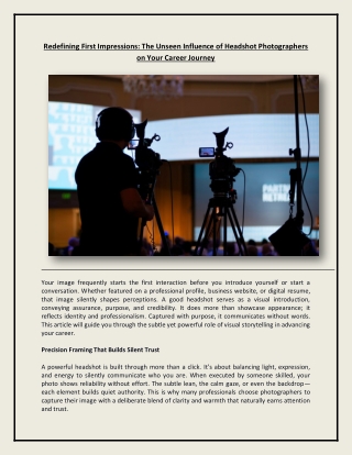 Redefining First Impressions The Unseen Influence of Headshot Photographers on Your Career Journey