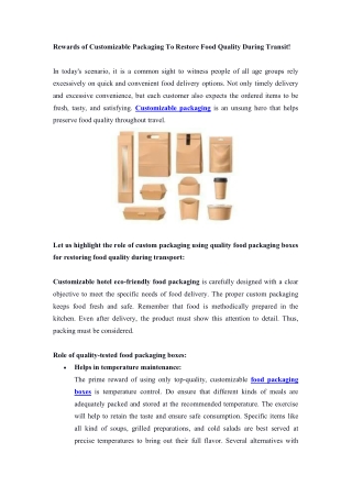 Customizable Packaging Solutions for Unique Brand Experiences