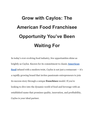 Grow with Caylos_ The American Food Franchisee Opportunity You’ve Been Waiting For