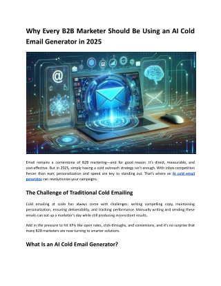 Why Smart B2B Marketers Are Turning to AI Cold Email Generators in 2025