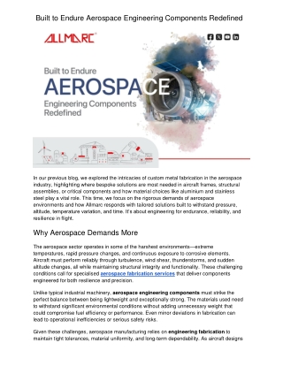 Built to Endure Aerospace Engineering Components Redefined